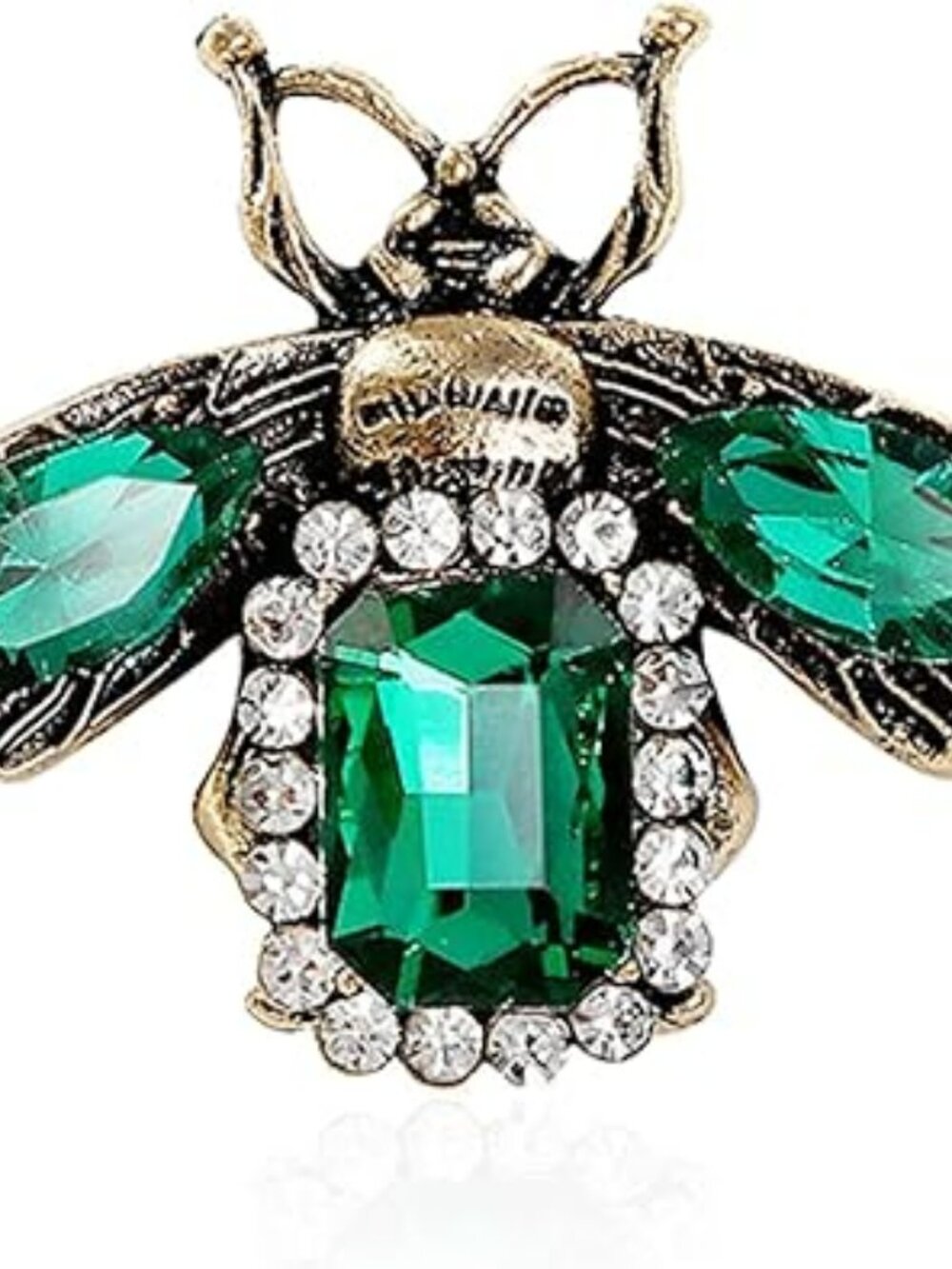 Bee Brooch Pin Lapel‎ Pin Rhinestone Insect Jewelry Elegant Trendy Gold Green